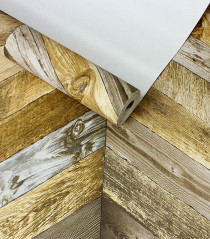 Papel de Parede Madeira Imitação - Importado Lavável - Coleção New Rustic (Tons de Marrom)