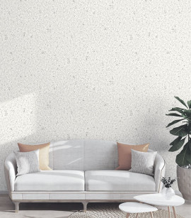 PÁG. 25 - Papel de Parede Efeito Madeira Prensada Off-White Brilho - Coleção Entre Linhas - Vinílico Importado