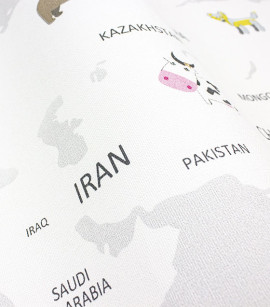 PÁG. 64 - Papel de Parede Mapa Mundi Cinza - Coleção Mundo - Vinílico Importado