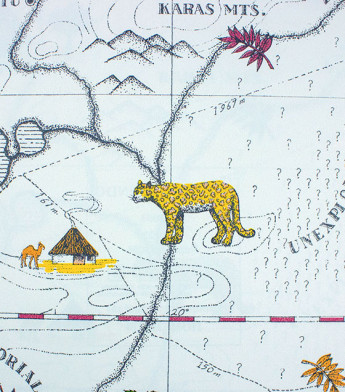 PÁG. 33 - Papel de Parede Mapa Safari Fundo Azul - Coleção Mundo - Vinílico Importado