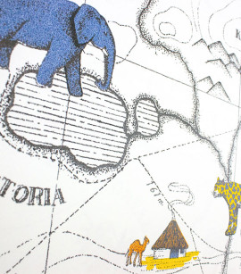 PÁG. 32 - Papel de Parede Mapa Safari Fundo Branco - Coleção Mundo - Vinílico Importado