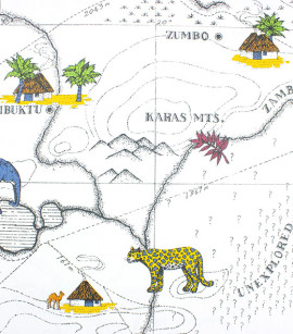 PÁG. 32 - Papel de Parede Mapa Safari Fundo Branco - Coleção Mundo - Vinílico Importado