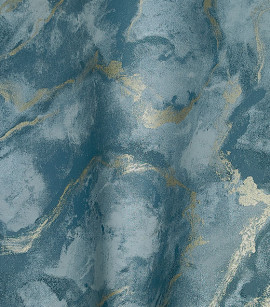 PÁG. 00 - Papel de Parede Mármore Azul Jeans Detalhes em Brilho - Coleção Verona 2 - Vinílico Importado