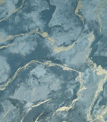 PÁG. 00 - Papel de Parede Mármore Azul Jeans Detalhes em Brilho - Coleção Verona 2 - Vinílico Importado