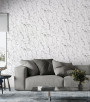 PÁG. 35 - Papel de Parede Mármore Off-White e Cinza Leve Brilho - Coleção Essencial Bobinex - Vinílico Importado