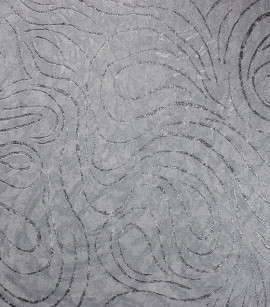 PÁG. 10 - Papel de Parede Ondas Cinza com Brilho Glitter - Coleção Metropolis 3 - Vinilico Importado
