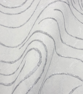 PÁG. 09 - Papel de Parede Ondas Cinza Claro com Brilho Glitter - Coleção Metropolis 3 - Vinilico Importado