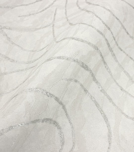 PÁG. 08 - Papel de Parede Ondas Off-White com Brilho Glitter - Coleção Metropolis 3 - Vinilico Importado