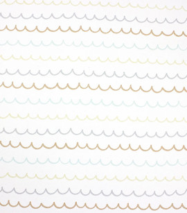 PÁG. 60 - Papel de Parede Ondinhas Azul, Marrom e Cinza - Coleção Mundo - Vinílico Importado