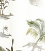 PÁG. 32 - Papel de Parede Paisagem Tropical Cinza, Off-White e Brilho Prata - Coleção Cores e Cenários - Vinílico Importado