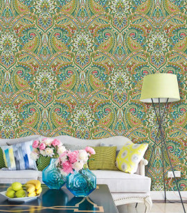 PÁG. 32 - Papel de Parede Paisley Colorido - Coleção Infinity G - Vinílico Importado