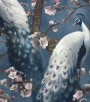 PÁG. 01 e 02 - Papel de Parede Pavão Azul - Coleção Reno - Non-Woven Importado