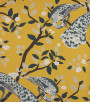PÁG. 41 - Papel de Parede Pavões e Folhas Amarelo e Azul Escuro com Brilho - Coleção Infinity G - Vinílico Importado