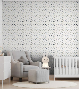 PÁG. 16 - Papel de Parede Poá Tons de Azul - Coleção Revoada Bobinex - Vinílico Importado