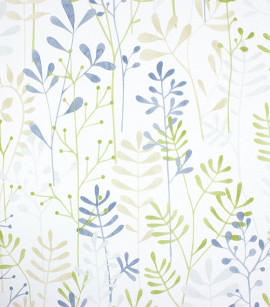 PÁG. 08 - Papel de Parede Raminhos Azul e Verde - Coleção Mundo - Vinílico Importado