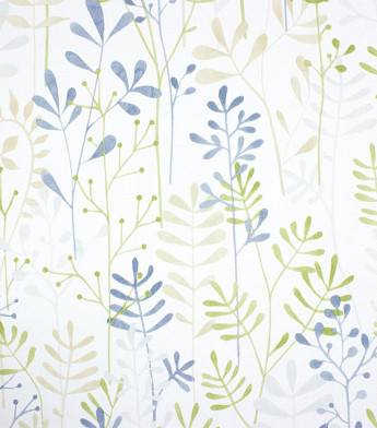 PÁG. 08 - Papel de Parede Raminhos Azul e Verde - Coleção Mundo - Vinílico Importado