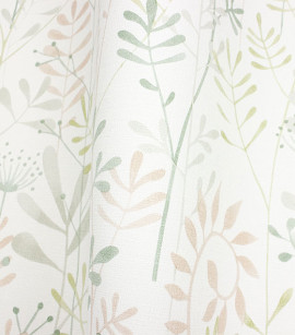 PÁG. 44 - Papel de Parede Raminhos Tons de Verde e Rosa - Coleção Mundo - Vinílico Importado