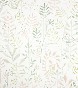 PÁG. 44 - Papel de Parede Raminhos Tons de Verde e Rosa - Coleção Mundo - Vinílico Importado