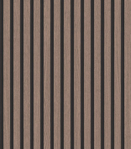 PÁG. 68 - Papel de Parede Ripado Marrom  - Coleção Unique - Vinílico Importado