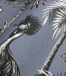 PÁG. 20 - Papel de Parede Safari Tropical Azul Jeans - Coleção Cores e Cenários - Vinílico Importado