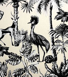 PÁG. 22 - Papel de Parede Safari Tropical Bege e Preto - Coleção Cores e Cenários - Vinílico Importado
