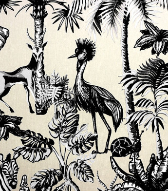 PÁG. 22 - Papel de Parede Safari Tropical Bege e Preto - Coleção Cores e Cenários - Vinílico Importado