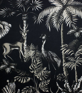 PÁG. 26 - Papel de Parede Safari Tropical Preto, Bege e Cinza - Coleção Cores e Cenários - Vinílico Importado