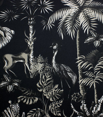 PÁG. 26 - Papel de Parede Safari Tropical Preto, Bege e Cinza - Coleção Cores e Cenários - Vinílico Importado