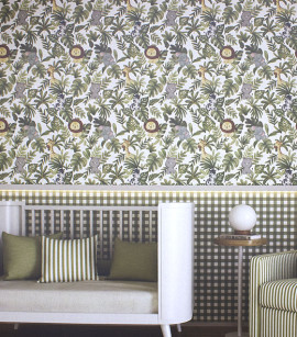 PÁG. 04 - Papel de Parede Safari Verde - Coleção Bambine - Vinílico Importado