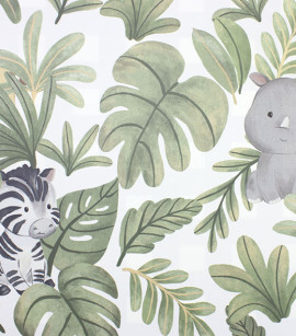 PÁG. 04 - Papel de Parede Safari Verde - Coleção Bambine - Vinílico Importado