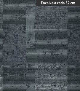 PÁG. 08 - Papel de Parede Imitação Textura Cinza Escuro (Detalhes Brilho em Prata) - Coleção Neo Geometric - Semi-Vinílico