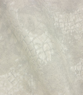 PÁG. 31 - Papel de Parede Textura Croco Bege Acinzentado Brilho - Coleção Classici 6 - Vinílico Importado