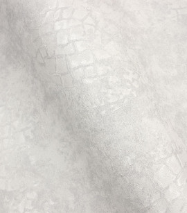 PÁG. 69 - Papel de Parede Textura Croco Cinza Claro Brilho - Coleção Classici 6 - Vinílico Importado