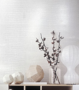 PÁG. 01 - Papel de Parede Textura Croco Off-White - Coleção Summer - Vinílico Importado