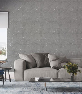 PÁG. 19 - Papel de Parede Grafiato Cinza Brilho - Coleção Essencial Bobinex - Vinílico Importado