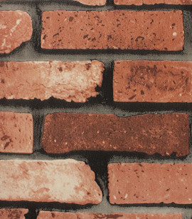 PÁG. 75 - Papel de Parede Tijolinho Vermelho - Coleção Toulon - Vinilico Importado