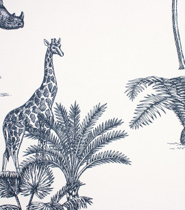 PÁG. 13 - Papel de Parede Toile de Jouy Animais Azul Petróleo - Coleção Cores e Cenários - Vinílico Importado