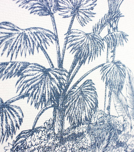 PÁG. 11 - Papel de Parede Toile de Jouy Animais Azul Acinzentado - Coleção Cores e Cenários - Vinílico Importado