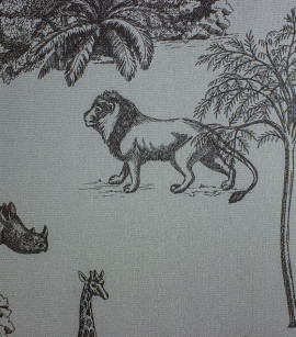 PÁG. 16 - Papel de Parede Toile de Jouy Animais Cinza e Preto - Coleção Cores e Cenários - Vinílico Importado