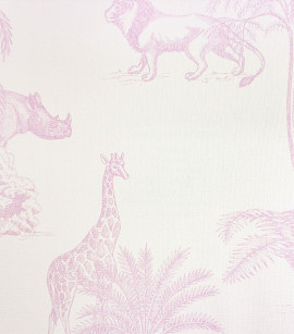 PÁG. 09 - Papel de Parede Toile de Jouy Animais Rosa - Coleção Cores e Cenários - Vinílico Importado