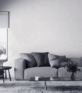 PÁG. 44 - Papel de Parede Trama Cinza e Off-White - Coleção Essencial Bobinex - Vinílico Importado