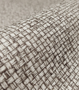 PÁG. 33 - Papel de Parede Trama de Tecido Bege Acinzentado Leve Brilho - Coleção Unique - Vinílico Importado