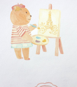 PÁG. 13 - Papel de Parede Ursinha Pintora Rosa e Bege - Coleção Bambine - Vinílico Importado