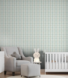 PÁG. 64 - Papel de Parede Xadrez Verde Menta - Coleção Revoada Bobinex - Vinílico Importado