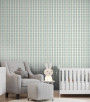 PÁG. 64 - Papel de Parede Xadrez Verde Menta - Coleção Revoada Bobinex - Vinílico Importado