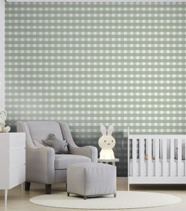 PÁG. 02 - Papel de Parede Xadrez Verde - Coleção Revoada Bobinex - Vinílico Importado