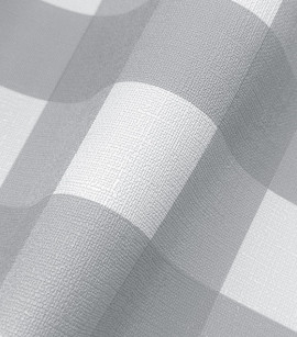 PÁG. 22 - Papel de Parede Xadrez Vichy Cinza - Coleção Revoada Bobinex - Vinílico Importado