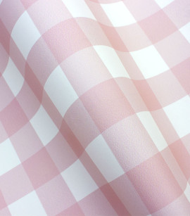 PÁG. 26 - Papel de Parede Xadrez Vichy Rosa - Coleção Bambine - Vinílico Importado