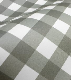 PÁG. 05 - Papel de Parede Xadrez Vichy Verde - Coleção Bambine - Vinílico Importado